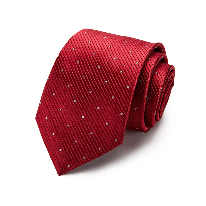 Picture of Tie spot tie polyester silk tie manufacturer 8cm business men's formal wear wedding studio tie
