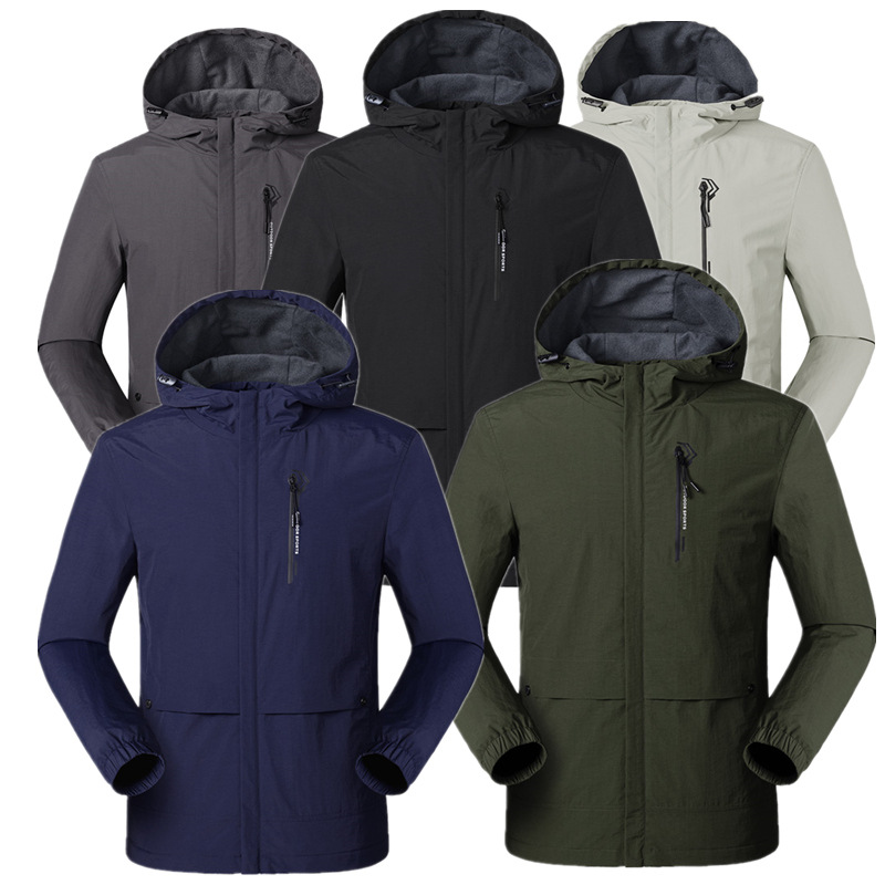 Picture of Spring, Autumn and Summer Outdoor Jacket Men's Single-Layer Thin Casual Clothing Jacket Breathable Windproof and Rainproof Jacket Mountaineering Clothing