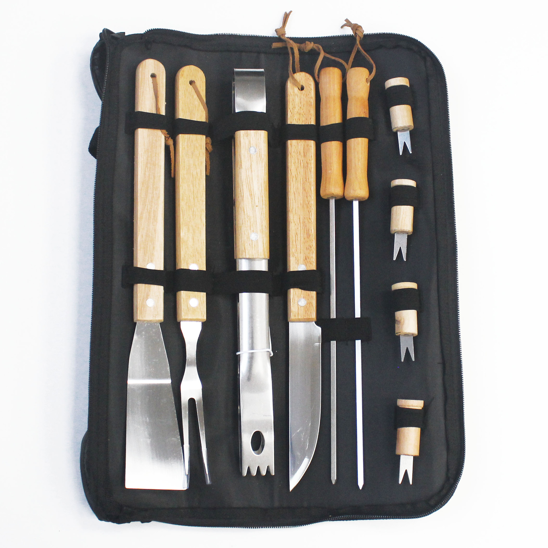 Picture of Cross-border barbecue tool set outdoor stainless steel Oak barbecue shovel combination BBQ Barbecue in stock
