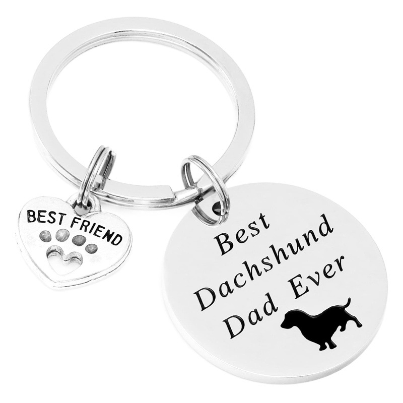 Stainless steel keychain Best Dachshund Dachshund dog pet Dachshund dog pendant pet good lover gift