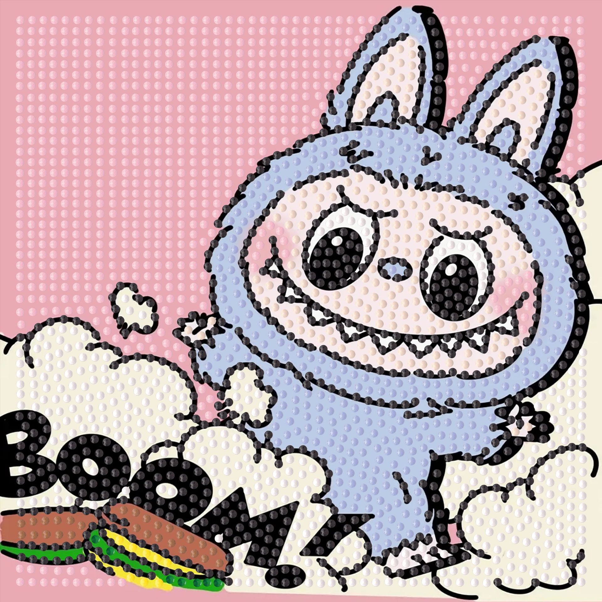 Picture of Original God New Diamond painting children student diy handmade diamond material package with frame Cartoon Cartoon educational toys