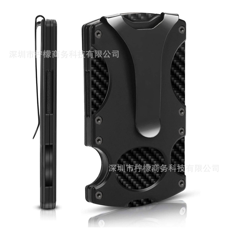 Picture of Factory Cross Border in stock Metal Wallet Men Coin Purse RFID Anti-theft Brush Block Ultra Thin Metal Wallet