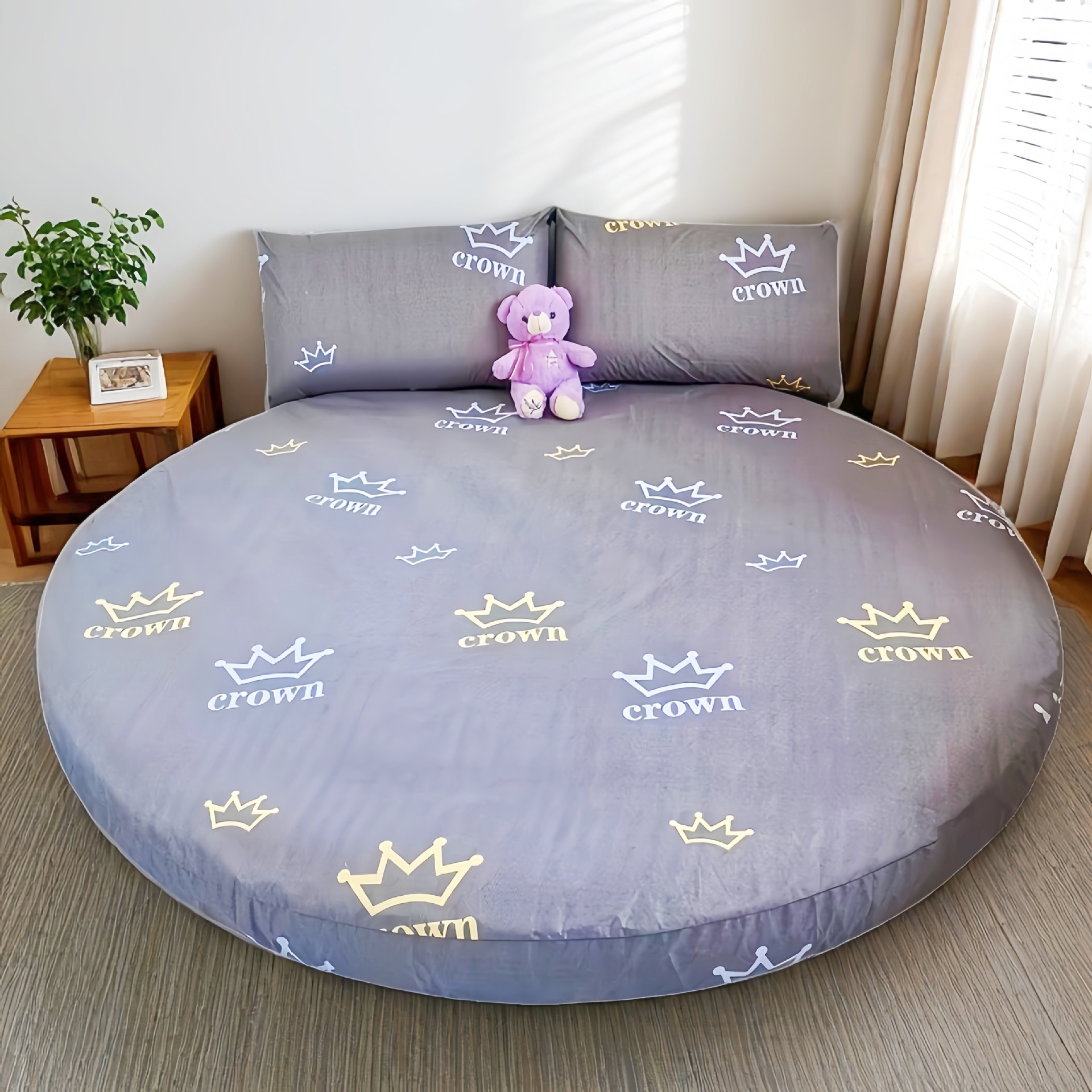 Picture of Cross-border Amazon Shrimp Hotel Round Waterproof Round Bed Cover Four-piece Bed Cover Simmons Mattress Cover Dust-proof