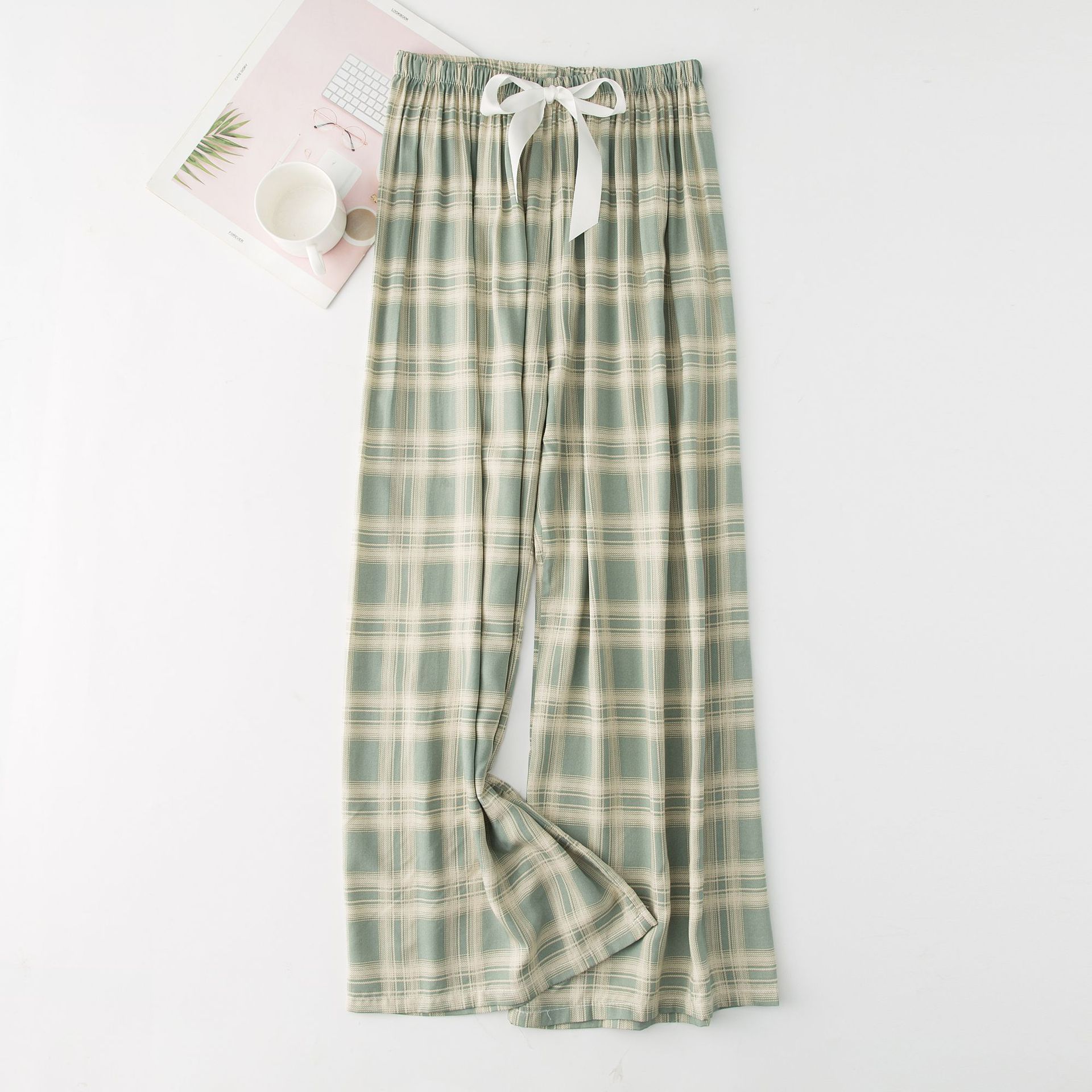 Picture of Cotton Silk Pajama Pants Women's Summer New Large Size Loose Pants Pregnant Women Can Wear Ram Cotton Thin Pants