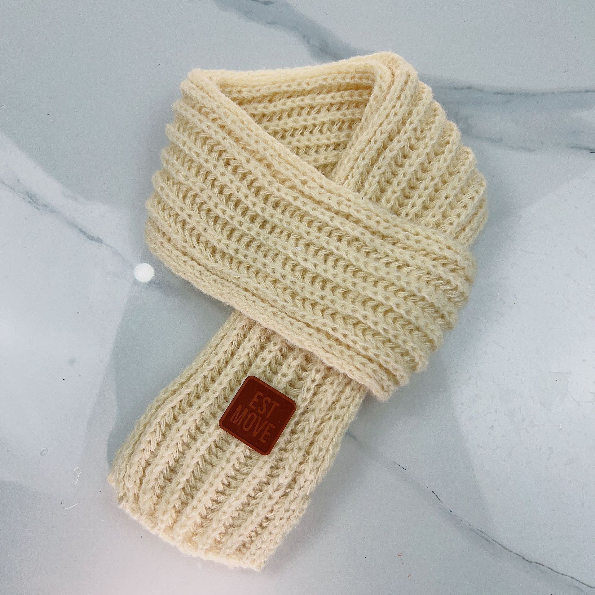 Picture of Ins K-Style Kidsren's Knitted Scarf Winter Pure Color Warm Wool Infants Boys and Girls Korean Baby Scarf Trendy