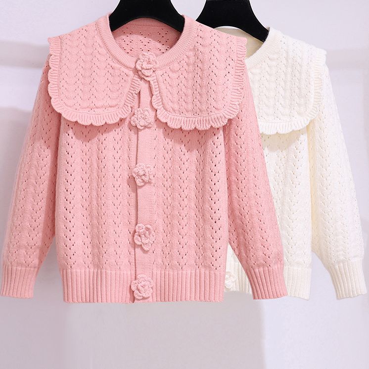 Picture of Girls' knitted cardigan autumn new children's western style spring and autumn sweater coat little girl's top autumn clothing