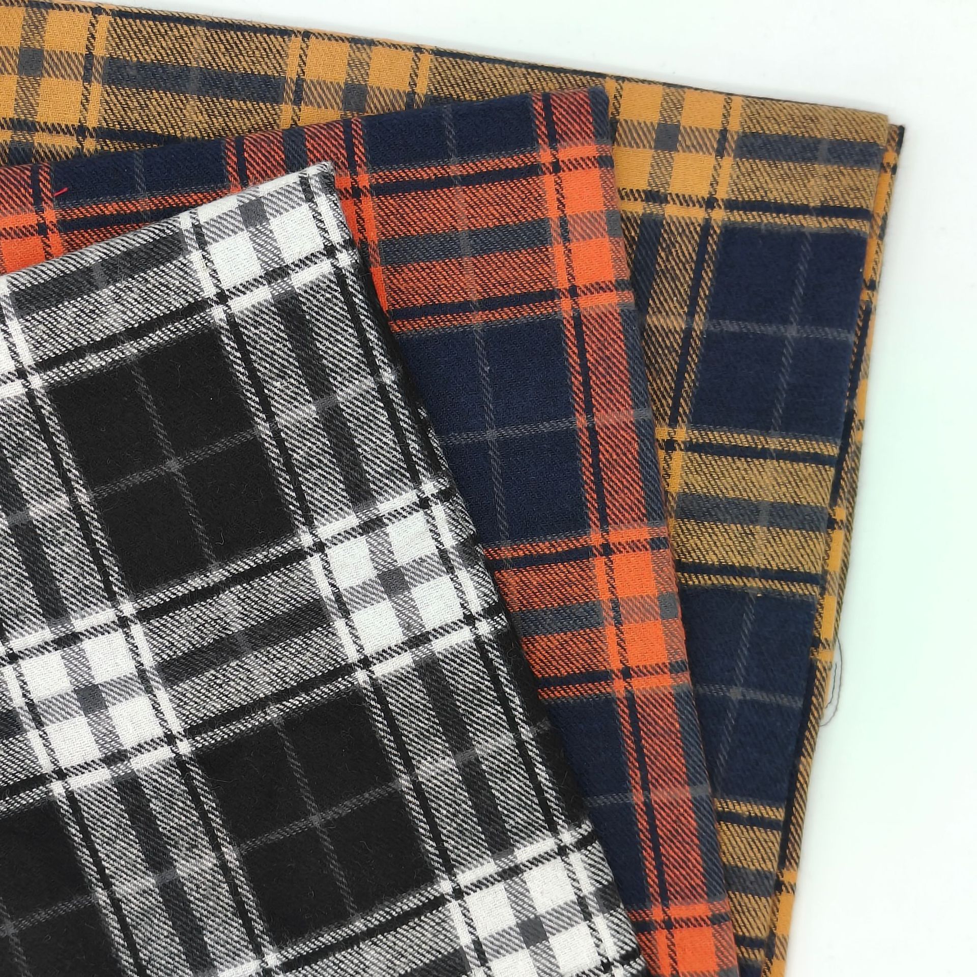 Cotton 16 yarn-dyed plaid flannel brushed flannel autumn and winter children's shirt Women's fabric in stock discount