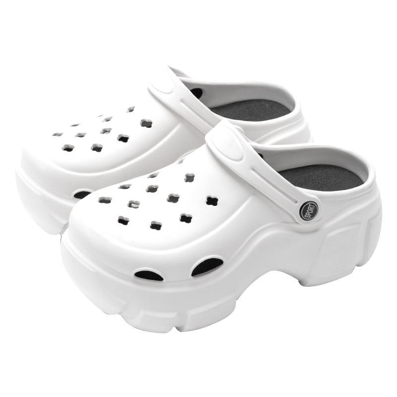 Picture of Thick-Soled Croc Shoes Women's Summer Outerwear 2025 Wedding Dress Handy Gadget Pancake Increased Heel Beach Croc Shoes Batch