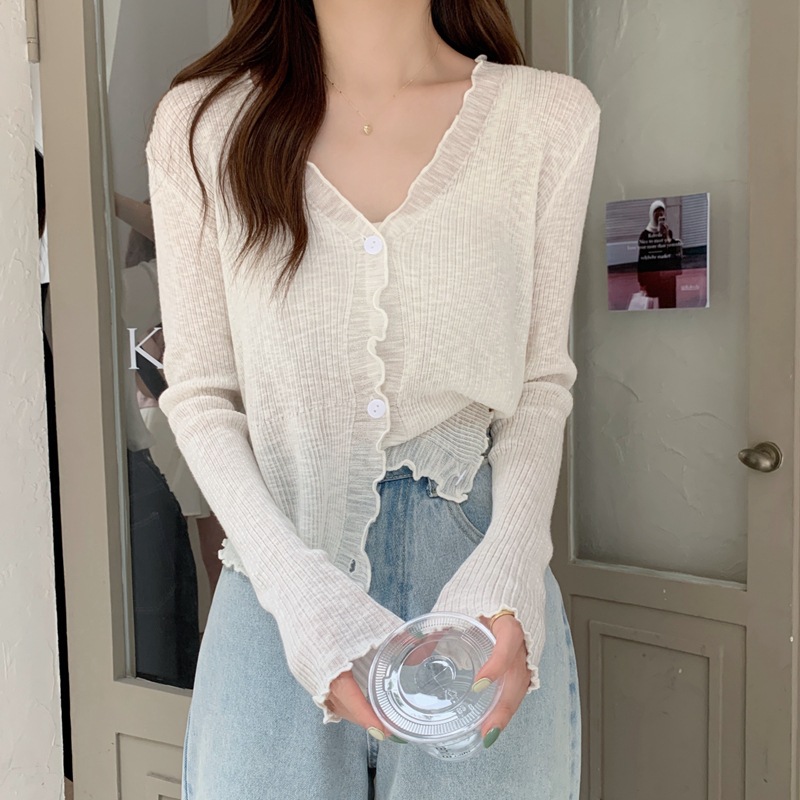 Bamboo Linen Knitted Cardigan for Women 2025 New Style Sun Protection Thin Shawl Small Cardigan Cool and Breathable Vacation Style