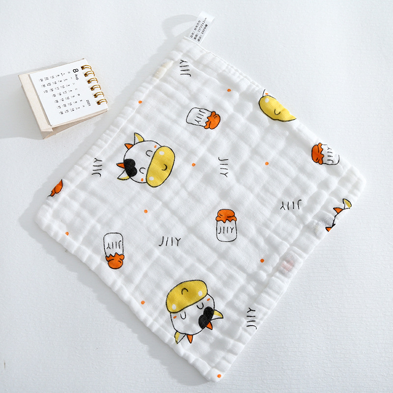 Picture of Cotton small square six-layer high density gauze towel newborn baby saliva towel baby wash face towel wholesale