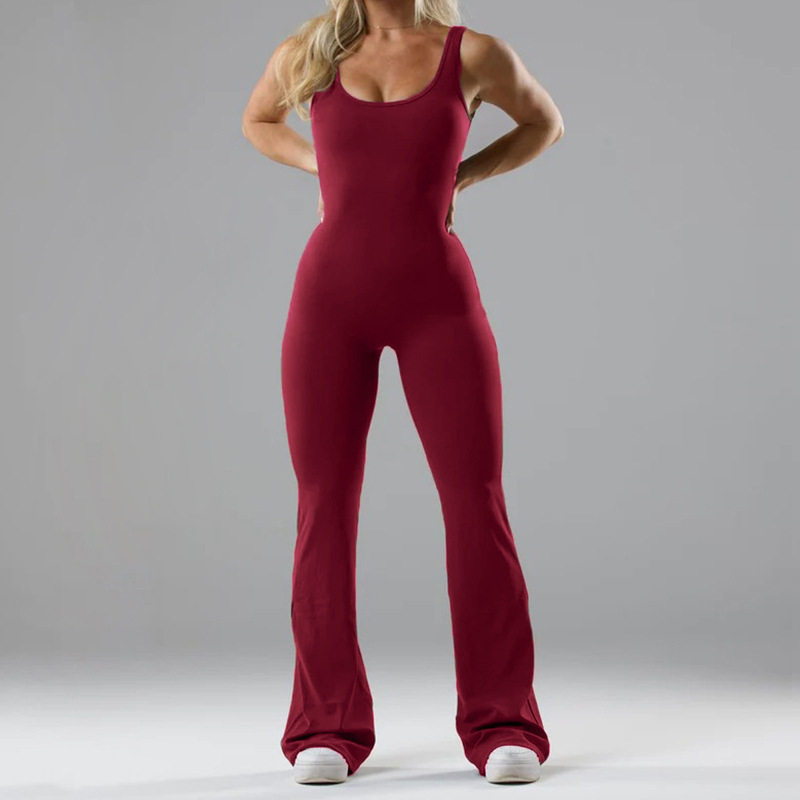 Picture of Fashion tight yoga jumpsuit 2024 casual hollow seamless sports slim fit slim jumpsuit