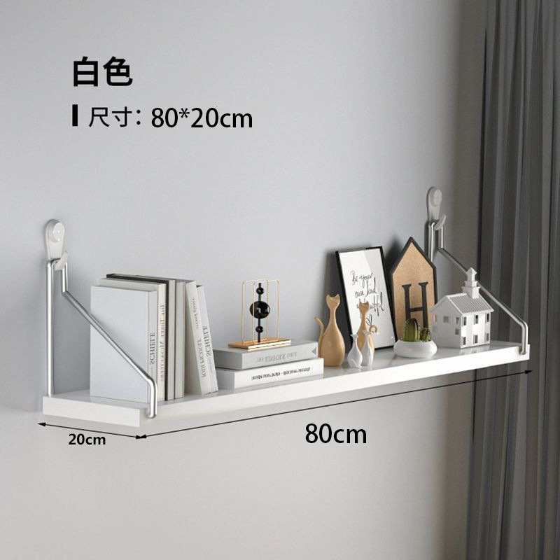 Picture of No-Drill Wall-Mounted Wrought Iron Living Room Entrance Wall Decoration Bedroom Wall Bookshelf Single Shelf Wall Storage Rack