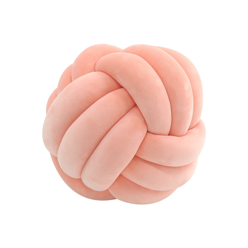 Picture of Ins Popular Three-Strand Rope Knotted Round Ball Home Fabric Creative Hand-Woven Decorative Pillow Cushion Lumbar Cushion