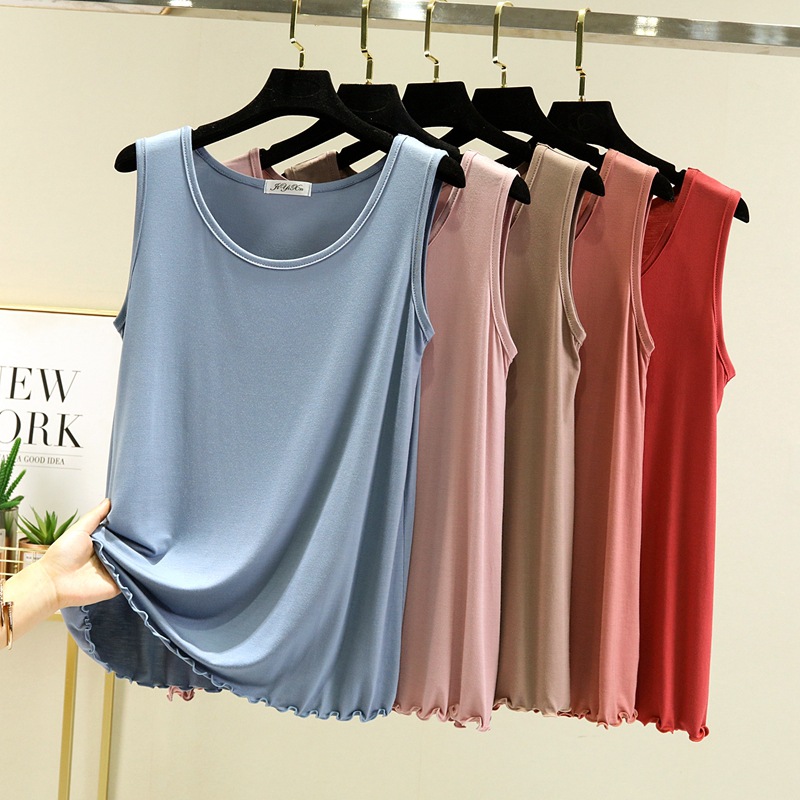 Flashside Modal Vest Women's Short Top Summer Loose Large Size Outer Wear Sling Sleeveless Base Shirt Thin