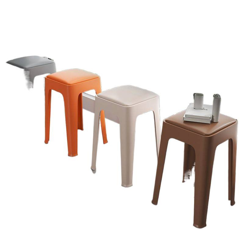 Picture of Plastic stool for home use thickened adult sturdy living room dining table eating non-slip stool can be stacked simple high stool bench