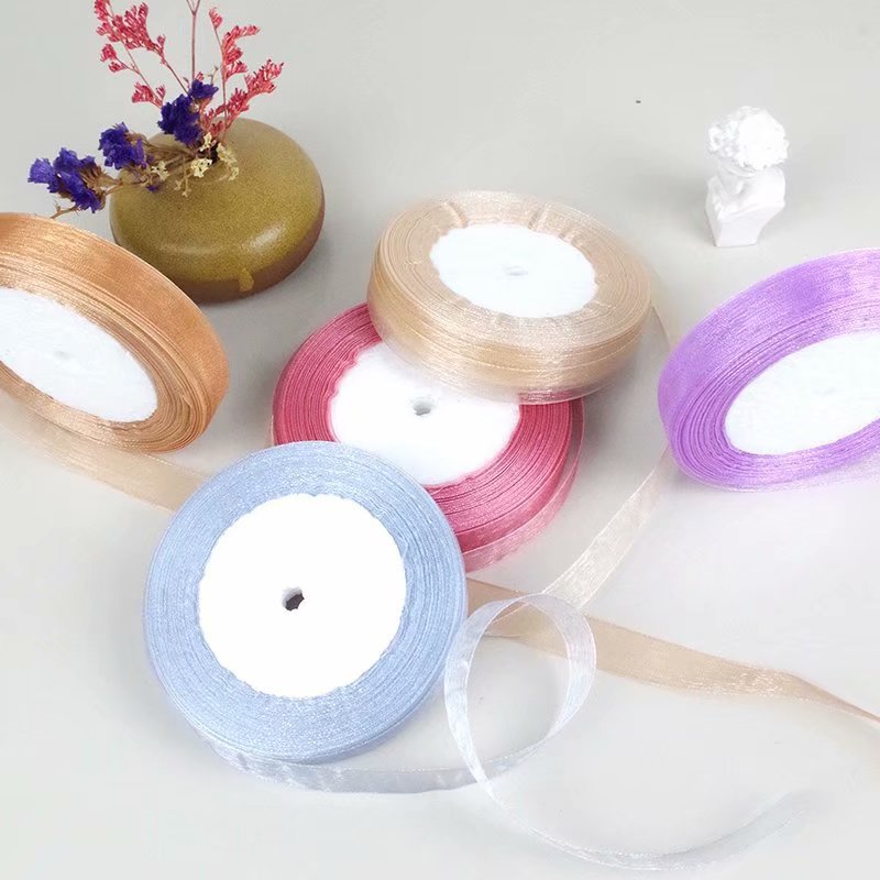 1.5cm 5 DIY hand-woven chiffon transparent ribbon thread hat thread bag wool wedding decoration thread