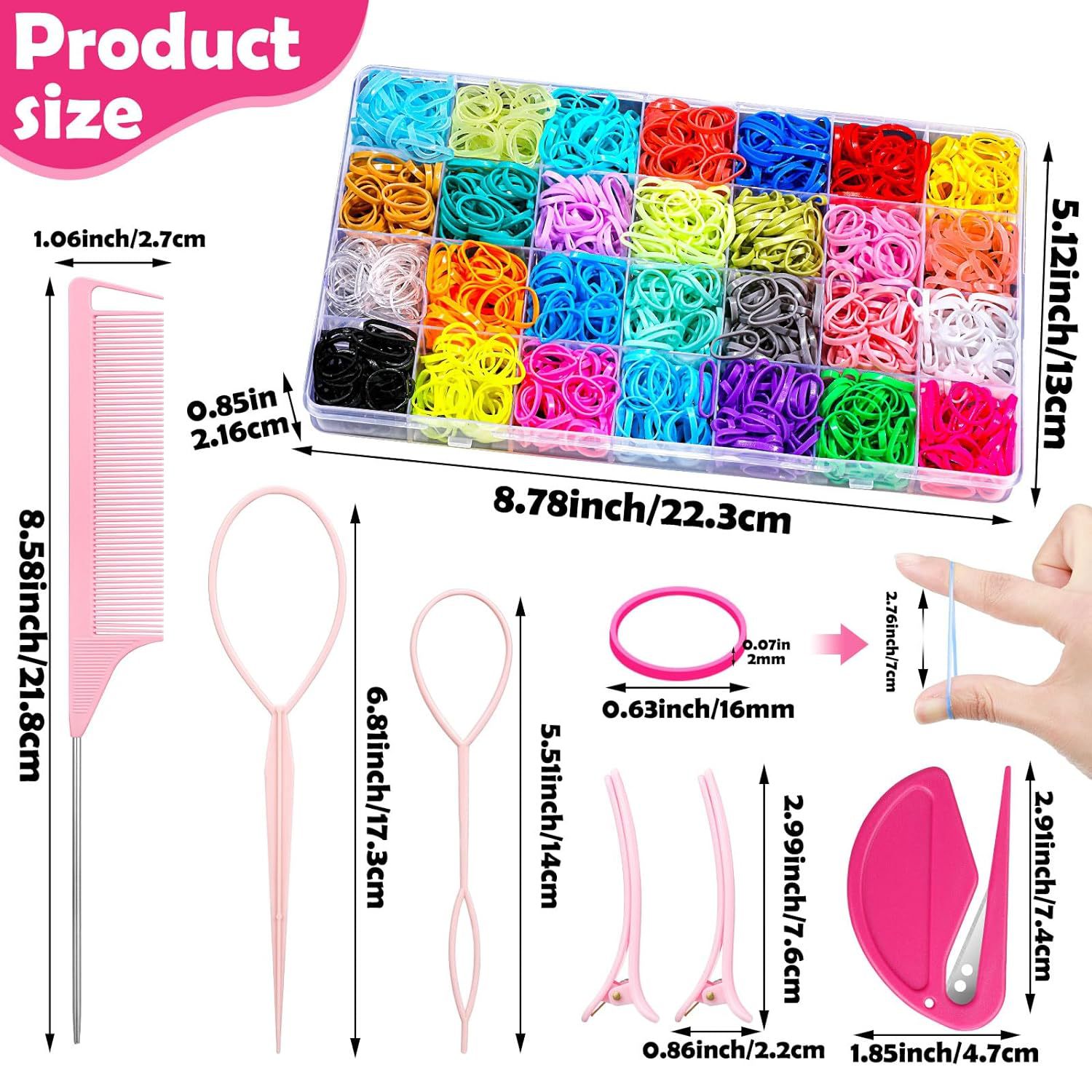 Picture of Cross-Border Hot Selling 28-Colorful Disposable Rubber Bands 28-Pack Does Not Hurt Hair Girls Candy-Colorfuled Hair Rings Colorfulful Small Hair Accessories