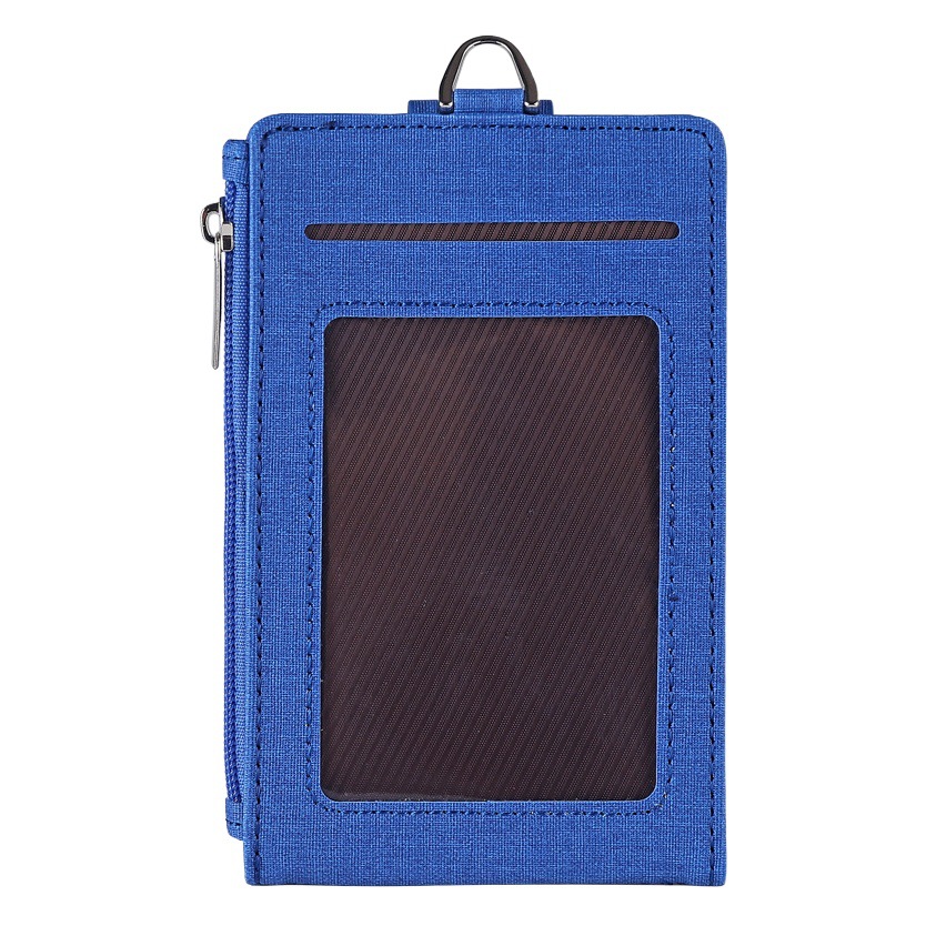 Pu Work Badge Card Holder with Lanyard Keychain Multi-Card Slot Foldableing Work Badge Badge Easy-Pull Buckle Tag Id Card