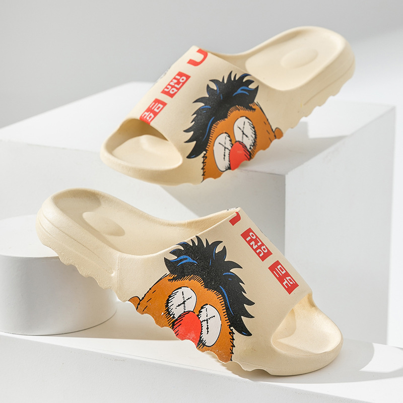 Picture of Coconut slippers summer street style graffiti slippers new home personality creative non-slip platform sandals for women