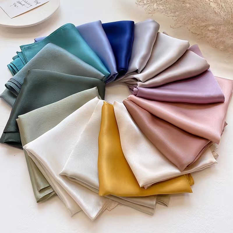 Solid color small square scarf female 70*70 plain Korean version of simple Joker spring and summer professional bank stewardess collar