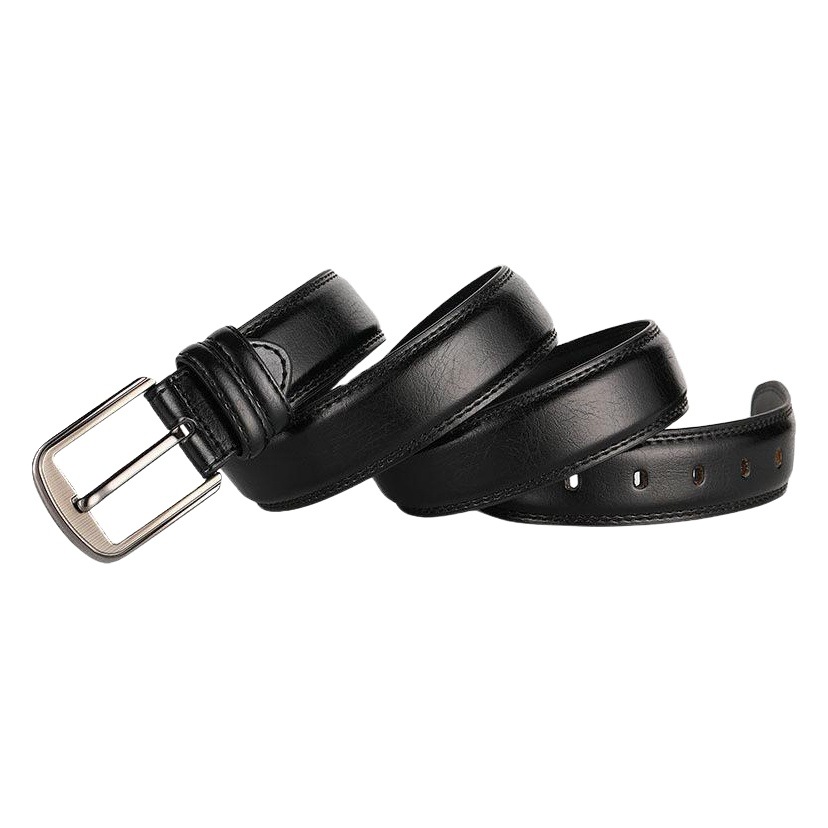 Live Broadcast Single Piece Drop Shipping Two-Layer Cowhide Men's Pin Buckle Punched Belt Men's Genuine Leather Business Belt Trouser Belt for Men