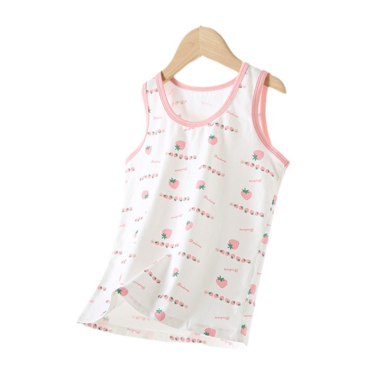 Picture of Summer New Children's Vest Pure Cotton Lycra Thin Top Boys' Girls' Baby Children's Wear Inner Base Vest