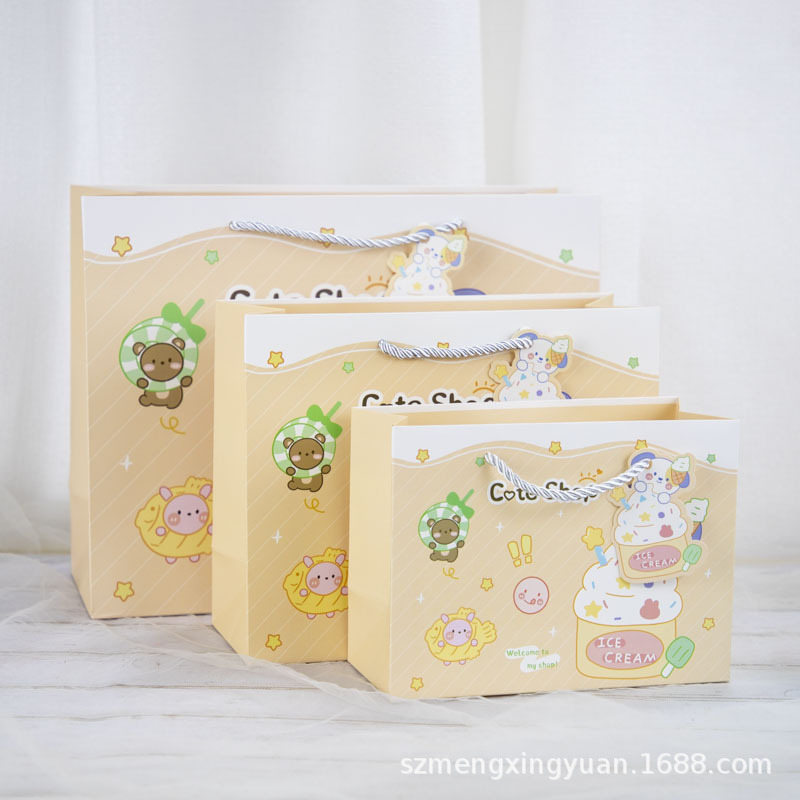 New Cartoon tag cute handbag Children's Day birthday gift gift box clothes packaging bag