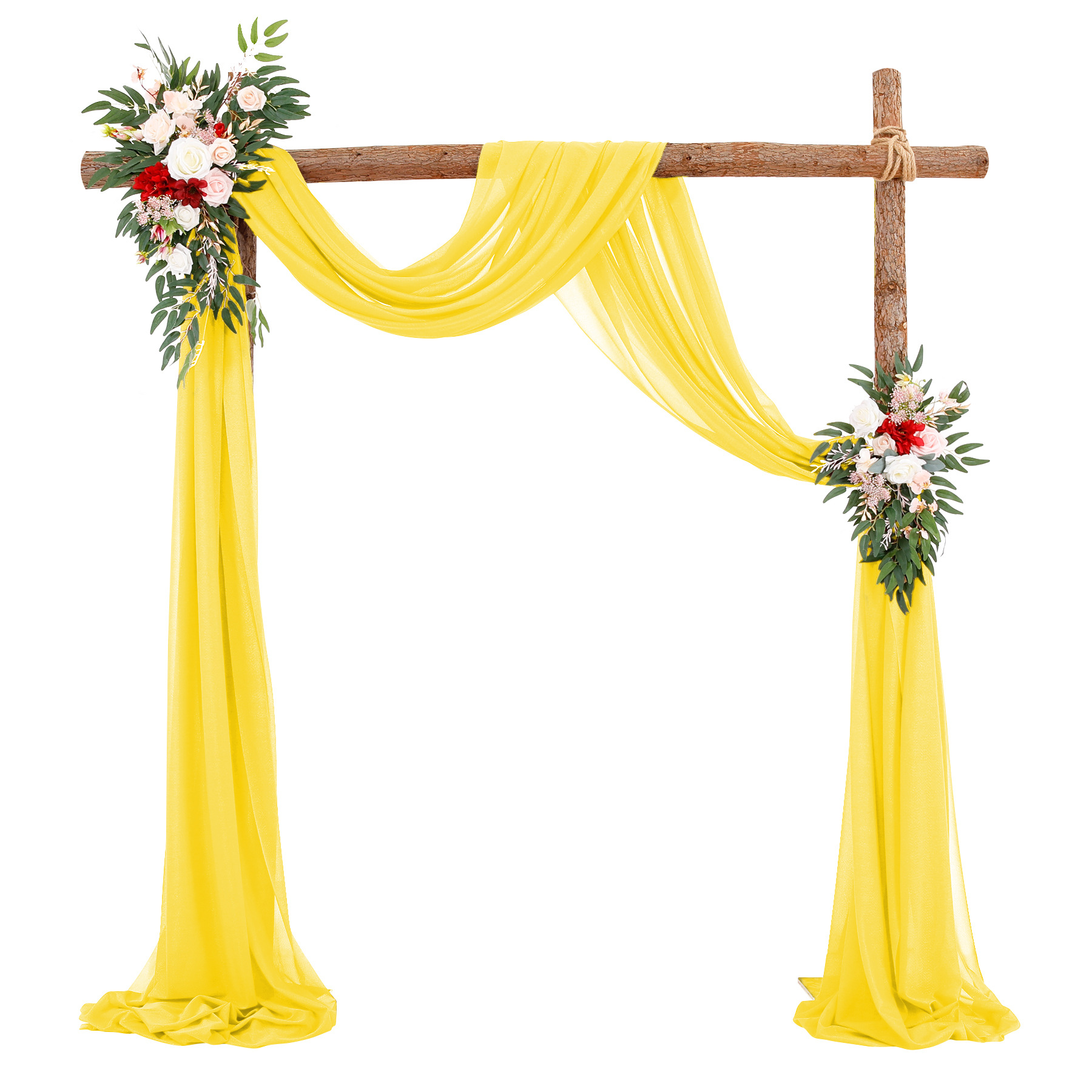 Picture of Cross-Border Popular Wedding Forest Lawn Outdoor Arch Decoration Wedding Arrangement Curtain Pearl Chiffon Gauze Curtain