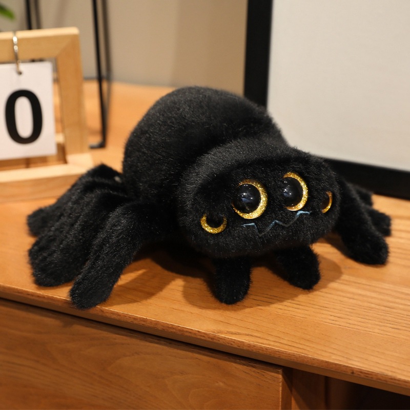 Picture of Cartoon Spider Doll Furry Insect Doll Simulation Colorful Four-Eyed Spider Plush Toy Pendant Gift