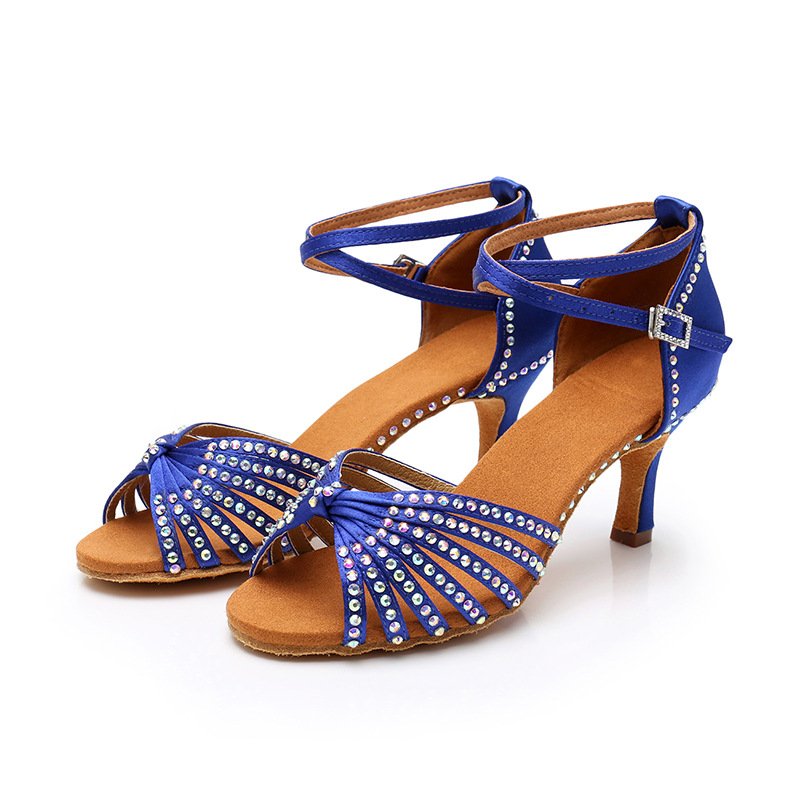 Picture of Adult Women's High-heeled Soft-soled Latin Dance Shoes Stage Performance Shoes Professional Ballroom Dance Shoes Latin Dance Shoes Performance