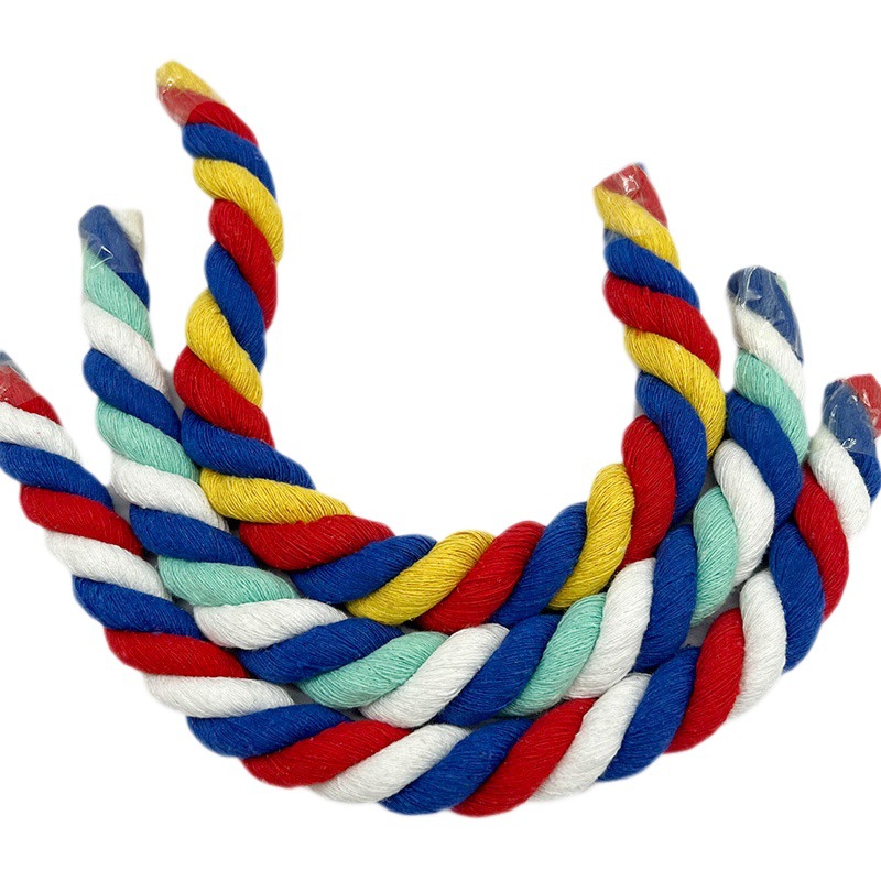 Color rope three strands three color cotton rope 20mm thick rope indoor decoration stage decoration ring DIY accessories