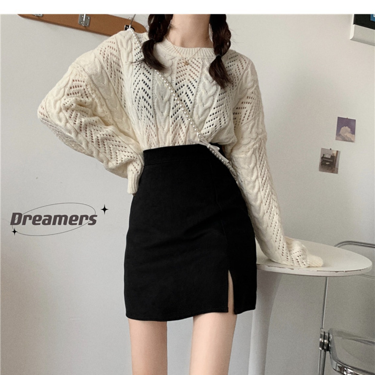 Skirt pants, female royal sister style, high-waisted hip slit A-line skirt, mini-shorts, summer hot girl, sexy casual skirt