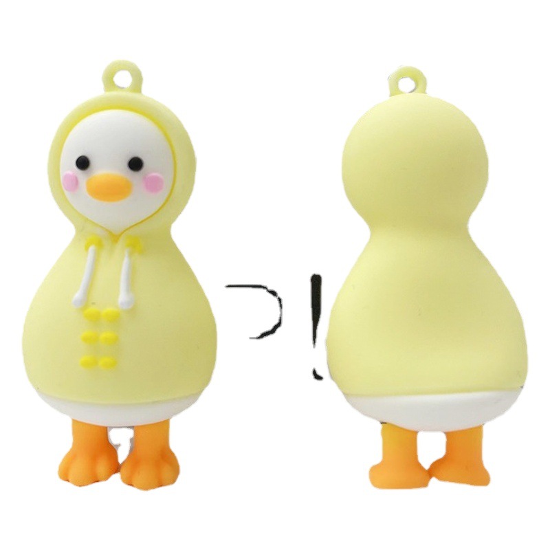 Cartoon Creative Crooked Head Duck Couple Keychain Cartoon Takeaway Duck Fashion Car Keychain Travel Duck Keychain