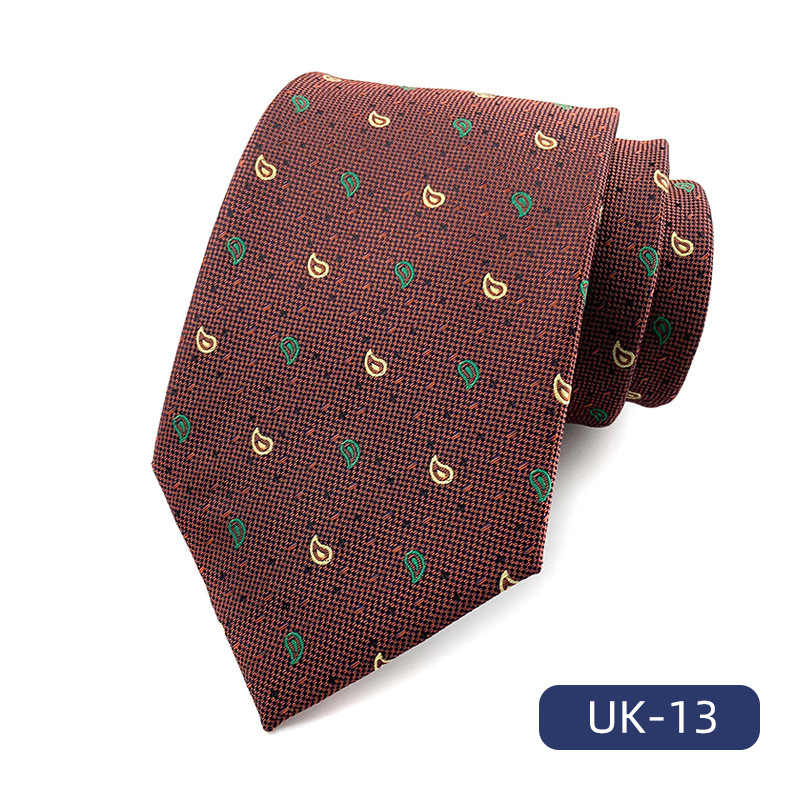 Picture of in stock wholesale men's tie polyester yarn-dyed jacquard fabric business formal wear casual fashion suit accessories