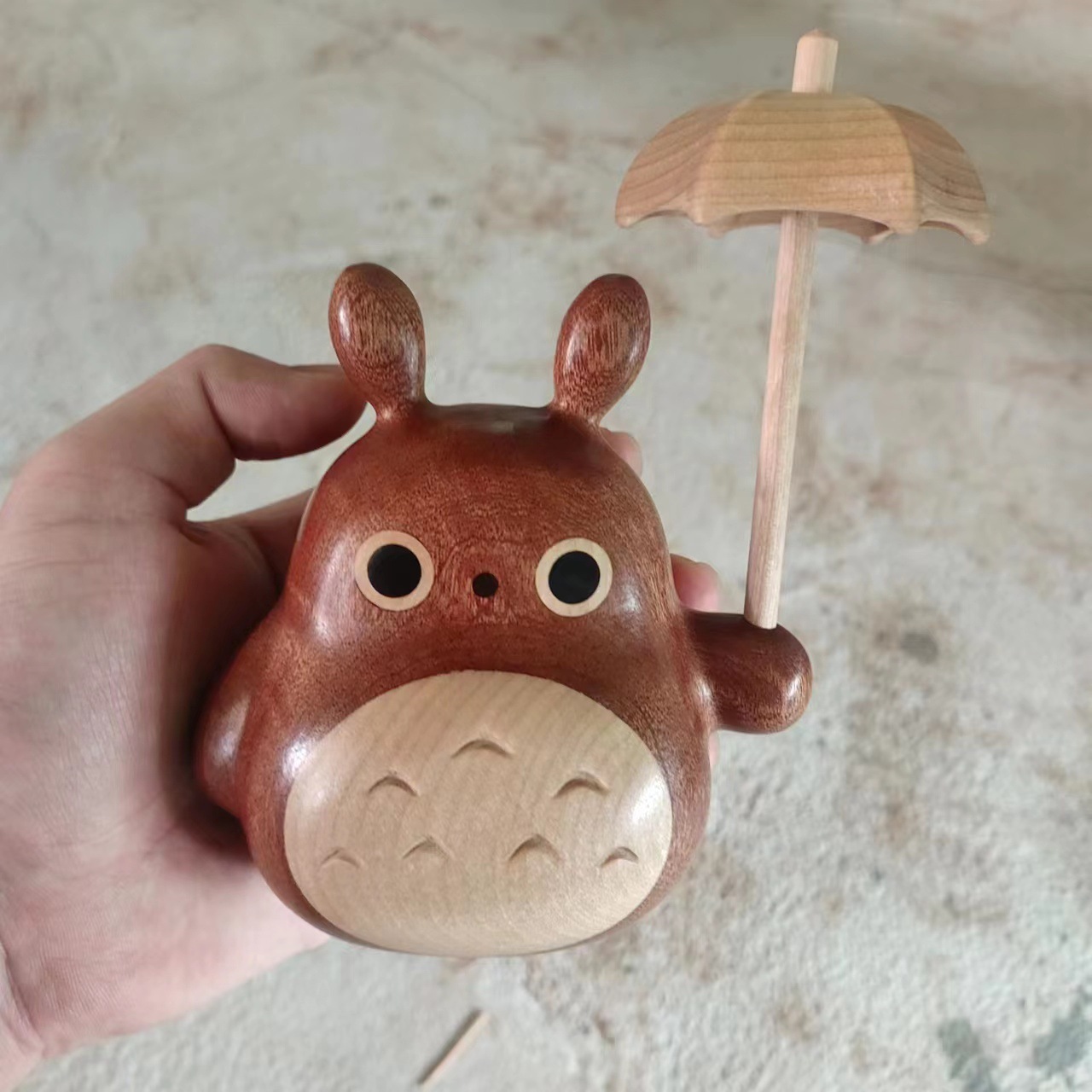 Picture of Wooden Fish Decompression Solid Wood Work Crazy Desktop Small Ornaments Sakaban turtle Emotional Stability Office Toy