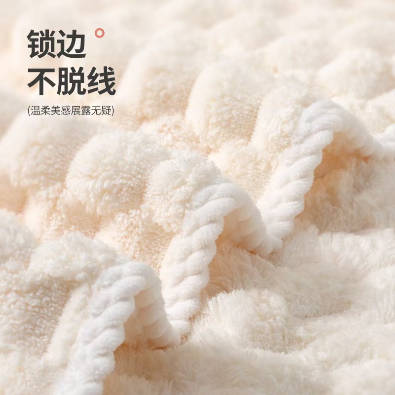 Picture of Yunduo Coral Velvet Bath Towel and Shower Cap for Women's Household Water-Absorbent, Quick-Drying, Non-Shedding, Thickeneded Bath Towel, Bath Towel and Hair Drying Cap