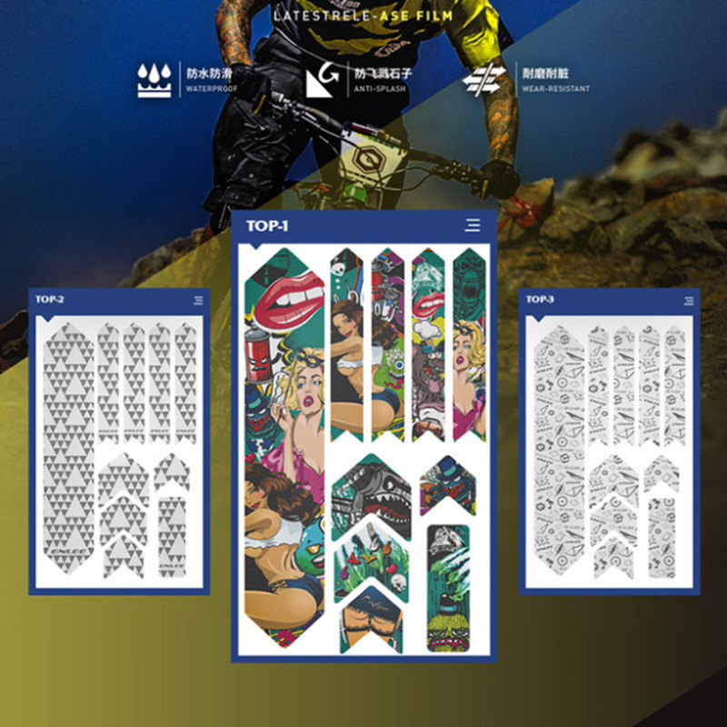 Mountain bike frame protective film road bike thick film color stickers wear-resistant non-slip waterproof protective stickers