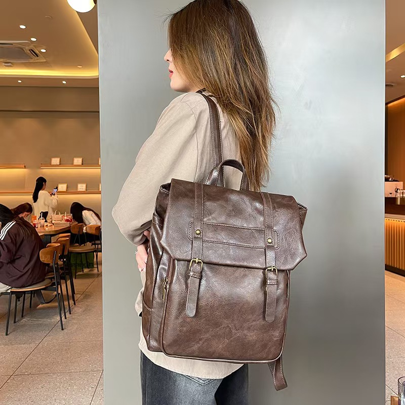Picture of Japanese JK Bag Uniform Backpack 2025 New College Style Backpack Retro Soft Leather Casual Women's Bag Cambridge Schoolbag