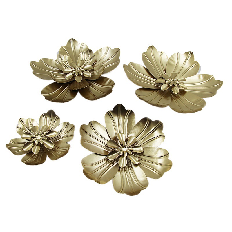 Picture of Light Luxury Metal Stereo Flower Wall Hanging DIY Wall Decoration Living Room Bedroom Tv Wall Hanging Single Small Wall Decoration