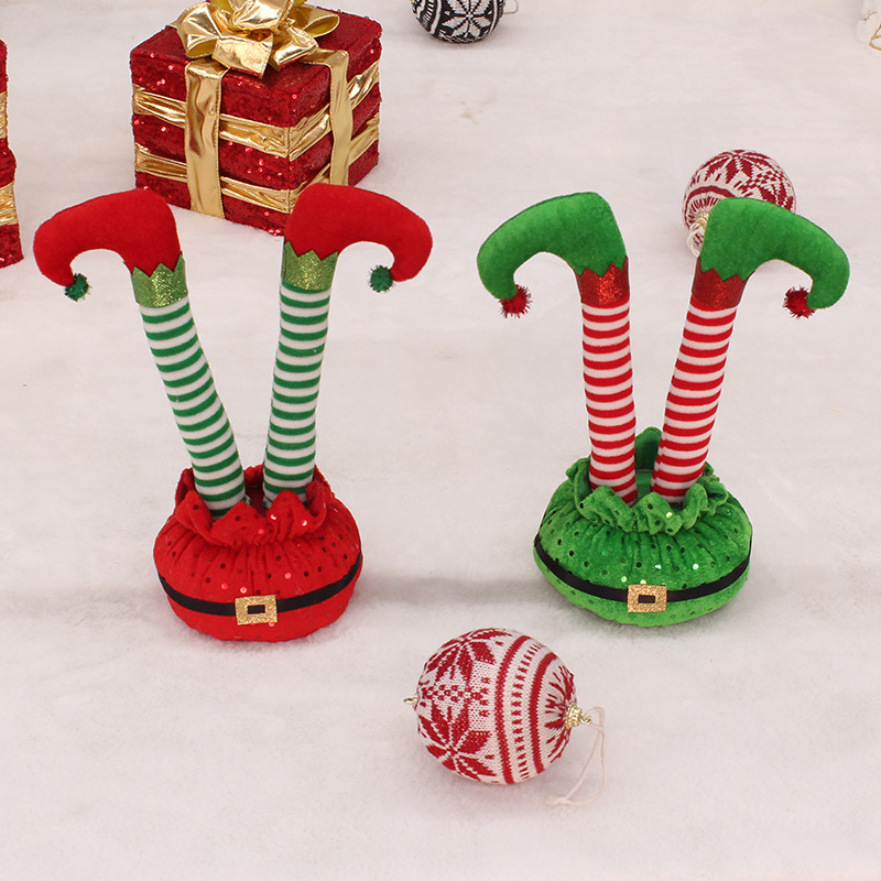 Picture of Factory wholesale cross-border new Christmas decorations inverted elf legs holiday party interior decoration