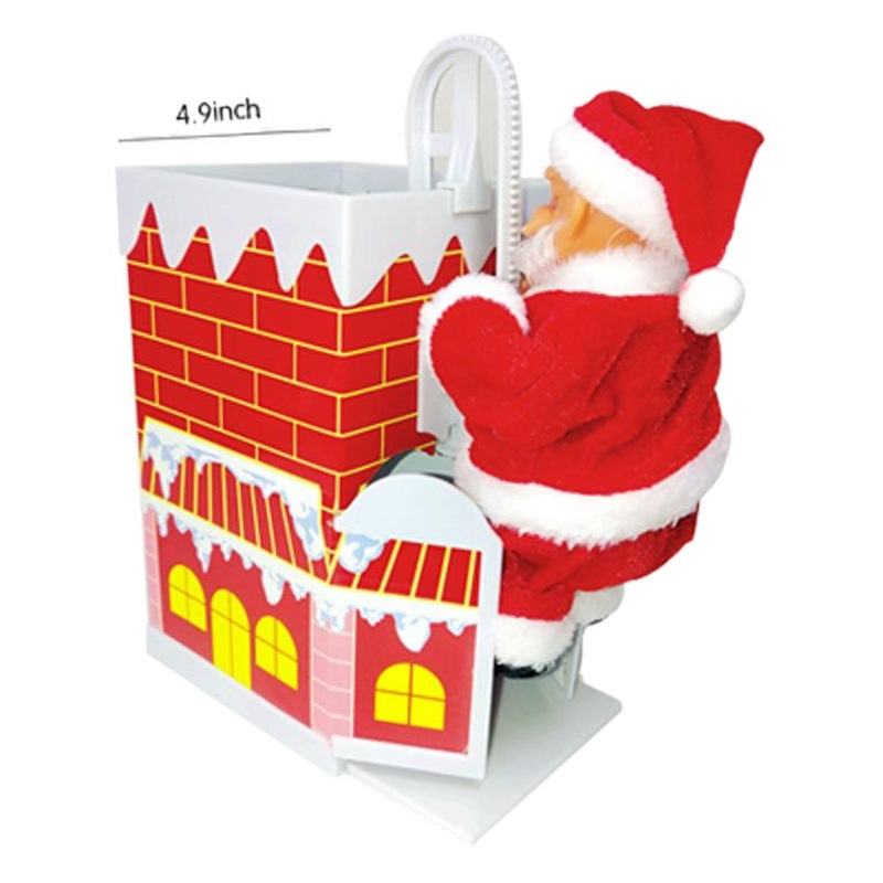 Cross-Border Electric Chimney Climbing Wall-Turning Santa Claus Toy with Music Christmas Chimney Climbing Wall-Turning Santa Claus