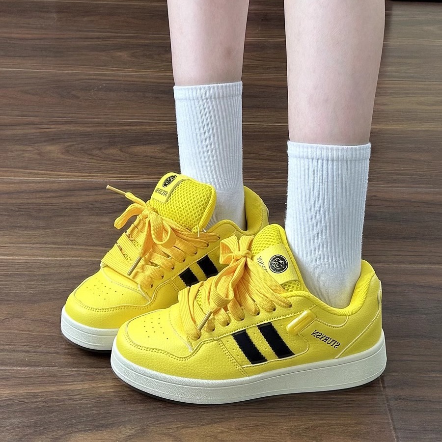 Campus High-value Yellow Chubby Bread Shoes Women's Mesh 2025 Autumn All-match Internet Popular Casual Sports Skateboard Shoes