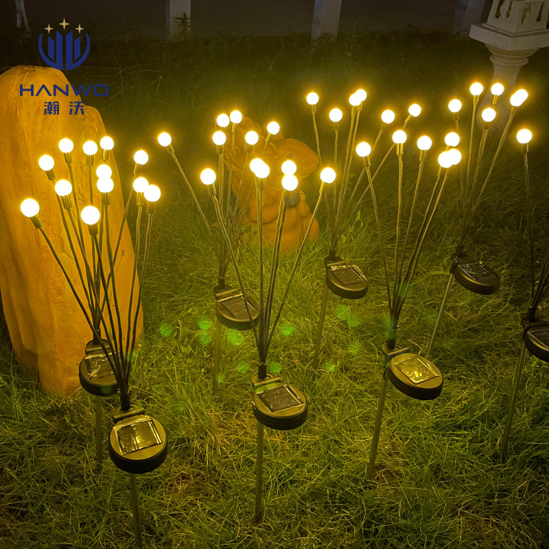 Led Landscape Outdoor 68 Headlights Swing Dual Multi-Mode Lights Solar Firefly Ground Plug Solar Garden Lights