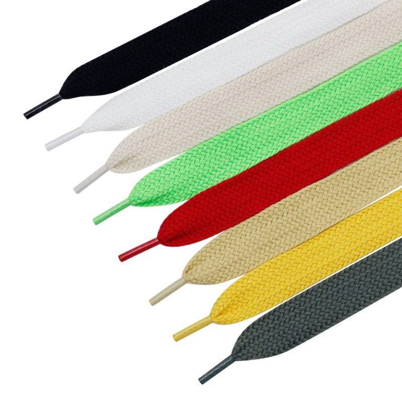 Kuro Gold Shoelaces Flat Single Layer Widened 2cm Polyester Pure Color Shoelaces Suitable for Casual Shoes Sports Shoes Sneakers Shoelaces