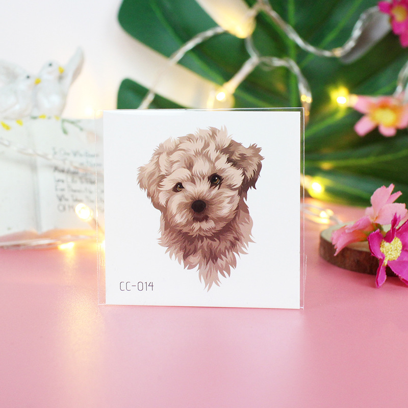 Picture of Cat and Dog Tattoo Stickers Waterproof Girls/Kidsren Cute Little Stickers Cartoon Animal Pet Tattoo Stickers
