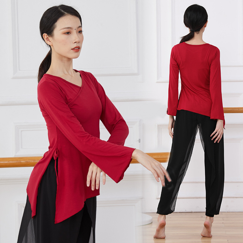 Picture of New Dancing Clothes suit Modern Body Classical Folk Dance Elegant Chiffon Fairy Slimming Long Sleeve Dancing Women