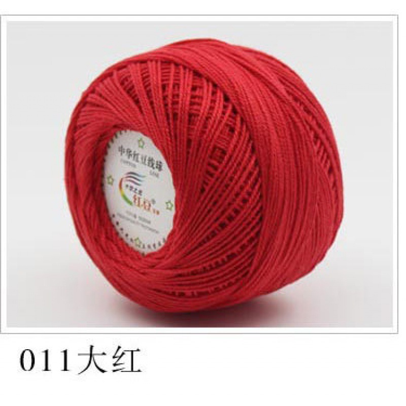 Picture of Red bean No. 3 lace cotton thread manufacturers wholesale and retail spring and summer hand-woven wool lace cotton diy