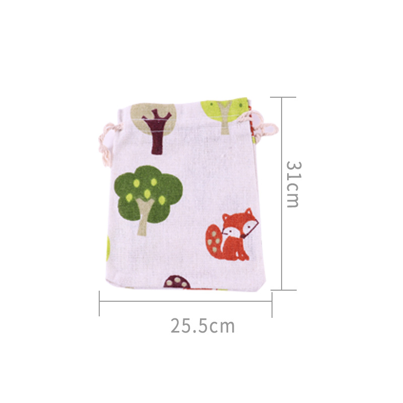Picture of Printed cotton drawstring bag small bag home travel sundries storage bag Christmas gift packaging bag in stock