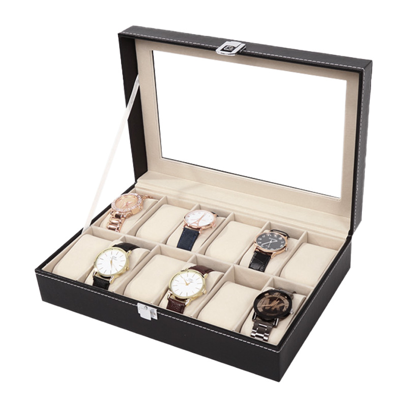 Picture of Wholesale High-Transparency Leather Packaging Bracelet Storage Box Multi-Functional Gift Box Dust-Proof Household Watch Box Jewelry