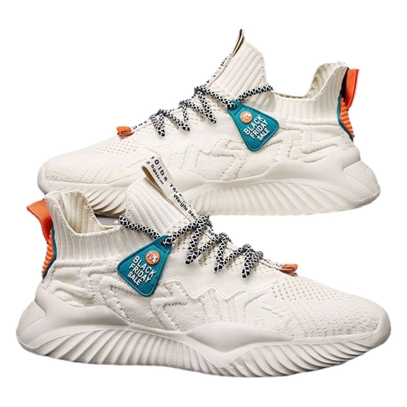 New Men's Shoes Casual Shoes Men's Sports Shoes Fly Woven Breathable Running Shoes Cross-Border Street Stall Men's Shoes Wholesale